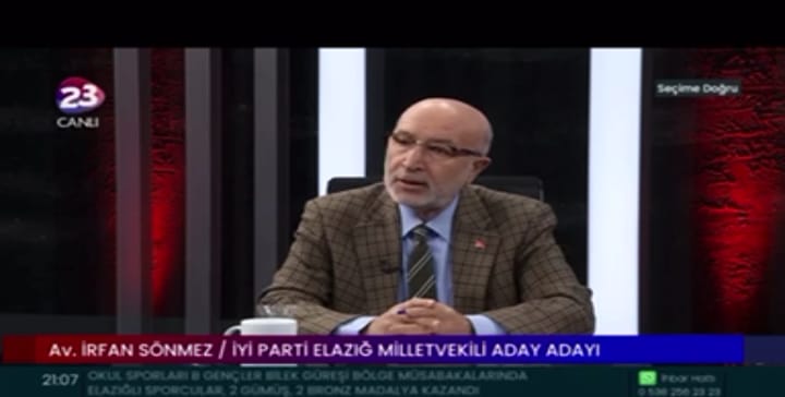 İYİ PARTİ ELAZIĞ MİLLETVEKİLİ ADAY ADAYI İRFAN SÖNMEZ: ELAZIĞ’IN LİDERLERE YALAKALIK YAPAN MİLLETVEKİLİ TİPLERİNDEN KURTULMASI LAZIM
