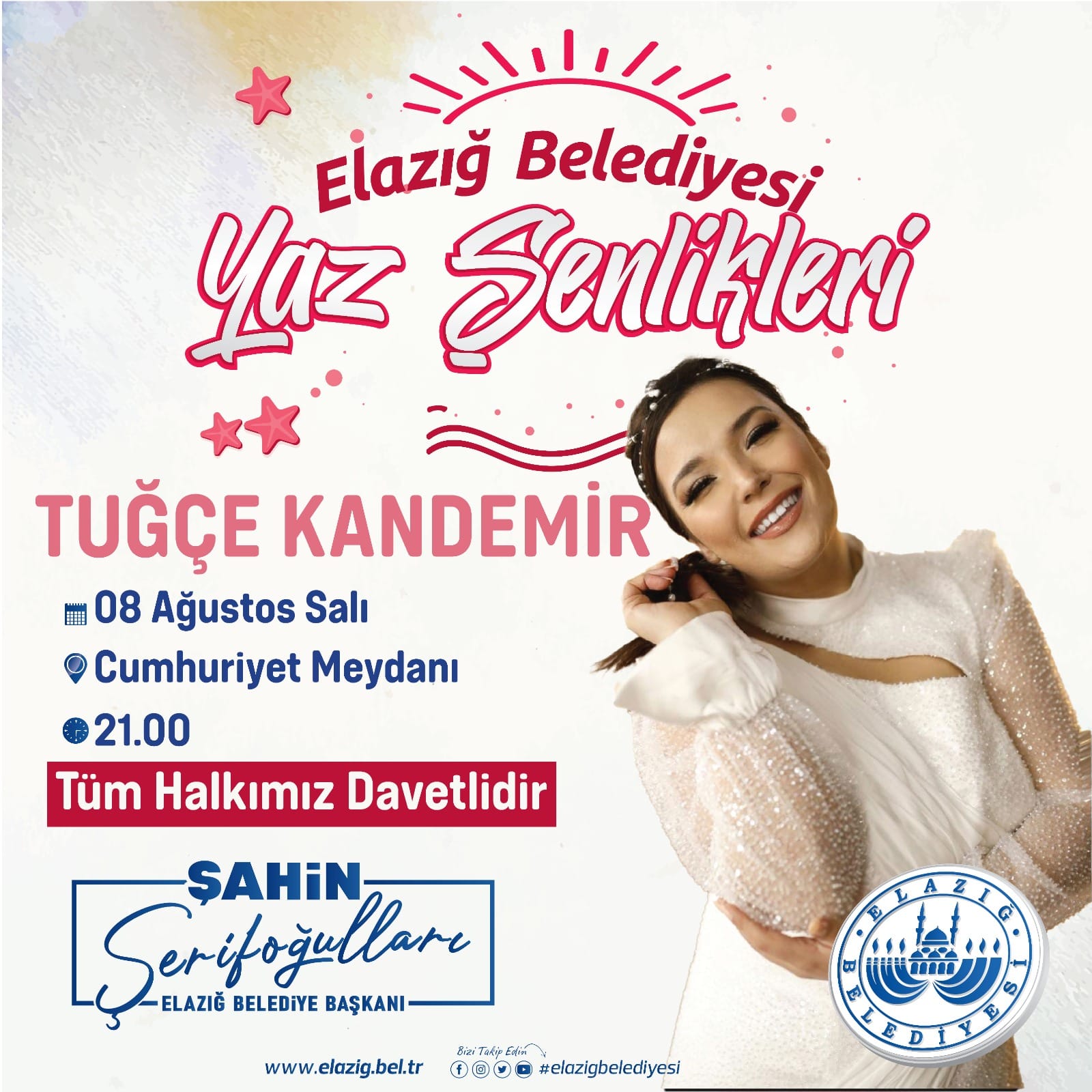 ELAZIĞ BELEDİYESİ YAZ ŞENLİKLERİ’NDE TUĞÇE KANDEMİR RÜZGARI ESECEK
