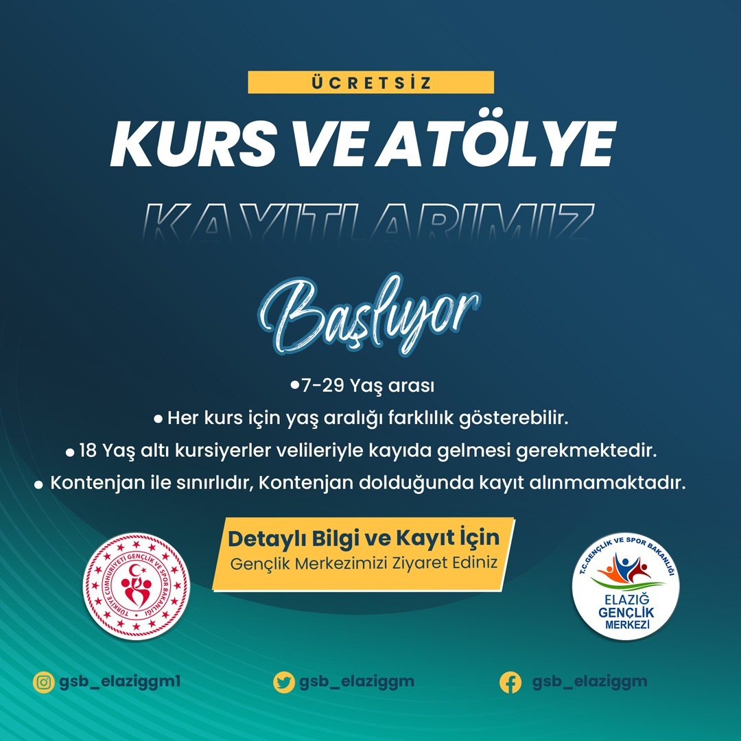 GENÇLİK MERKEZİ’NDE ÜCRETSİZ GELİŞİM KURSLARI BAŞLADI