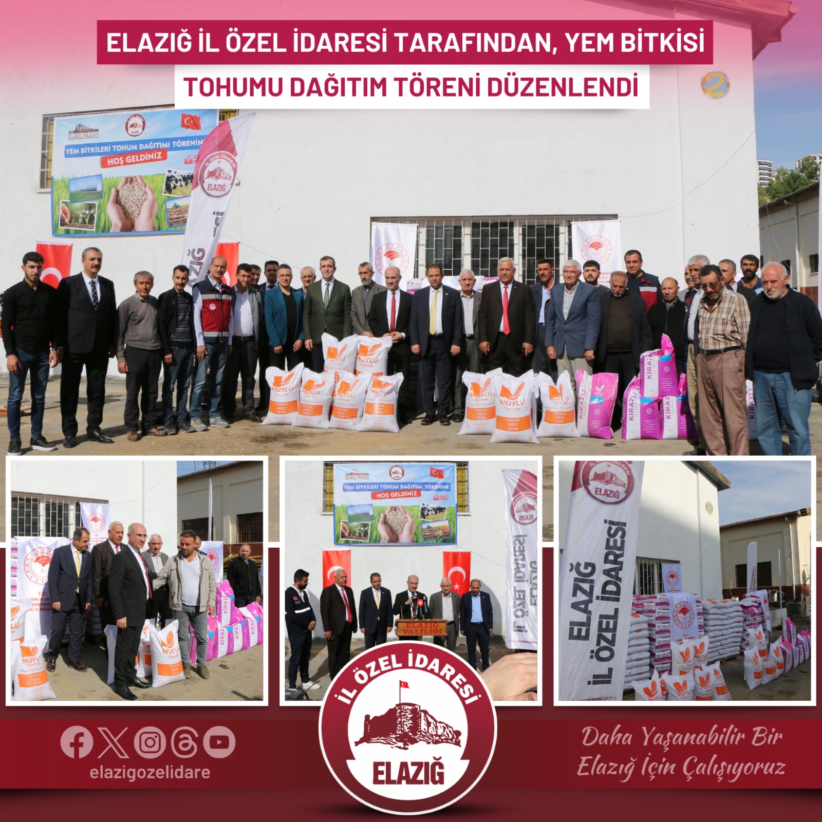 Elazığ İl Özel İdaresi Tarafından, Yem Bitkisi Tohumu Dağıtım Töreni Düzenlendi