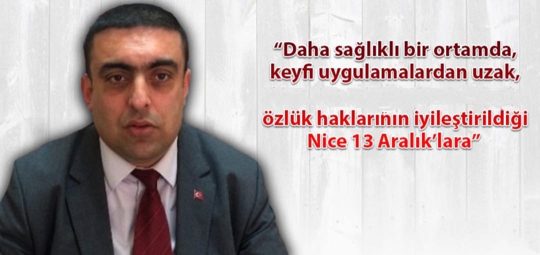 BAŞKAN KARATAŞ, 13 ARALIK ANESTEZİ TEKNİKERLERİ GÜNÜ MESAJI YAYINLADI