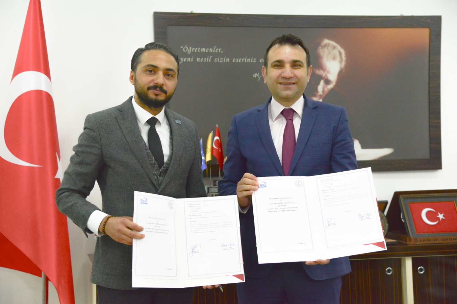 Milli Eğitim Müdürlüğü ve Fırat Elektrik AŞ Arasında İşbirliği Protokolü İmzalandı.