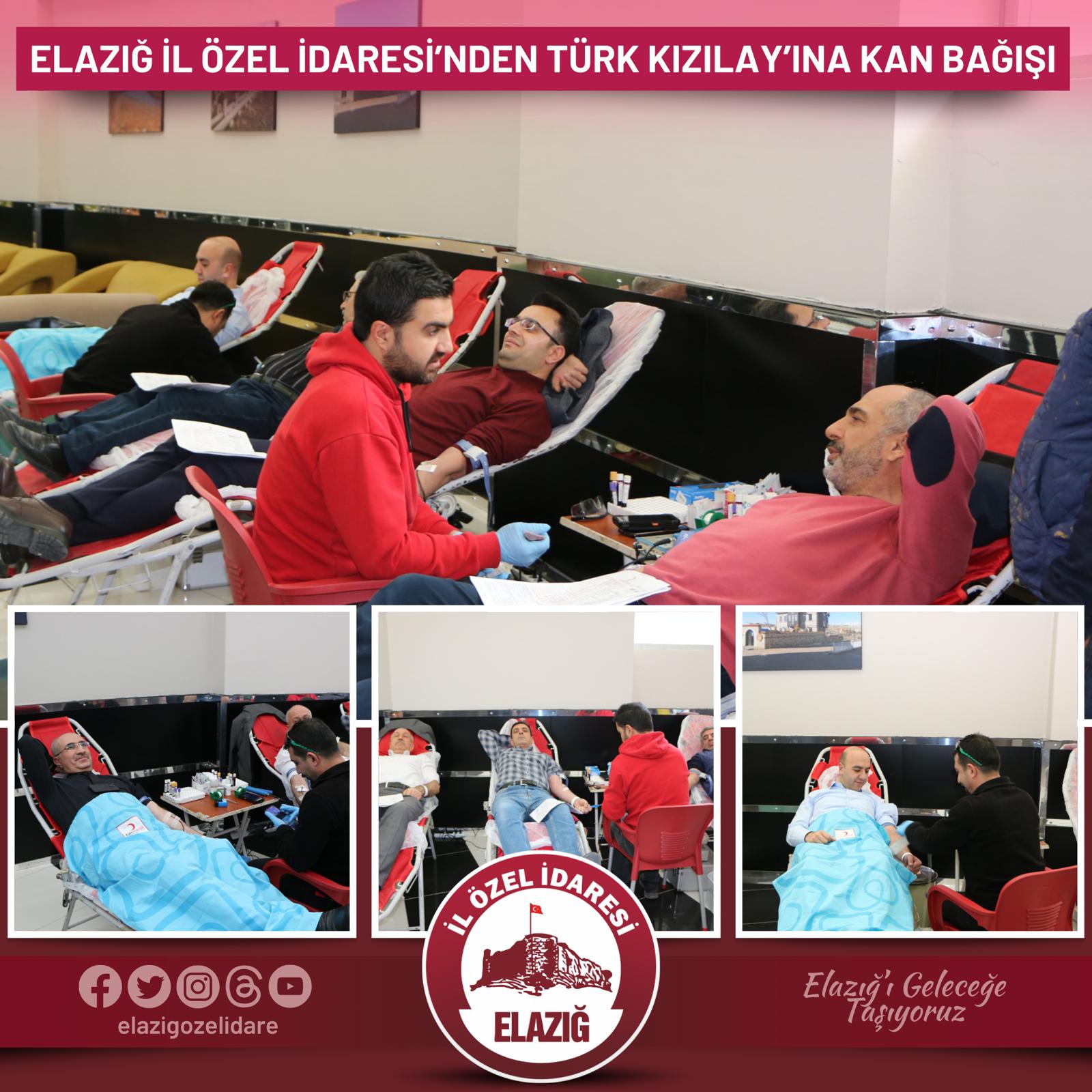 Elazığ İl Özel İdaresi’nden Türk Kızılay’ına Kan Bağışı