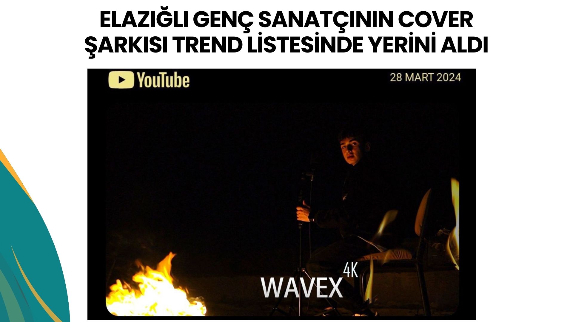 ELAZIĞLI GENÇ SANATÇININ COVER ŞARKISI TREND LİSTESİNDE YERİNİ ALDI