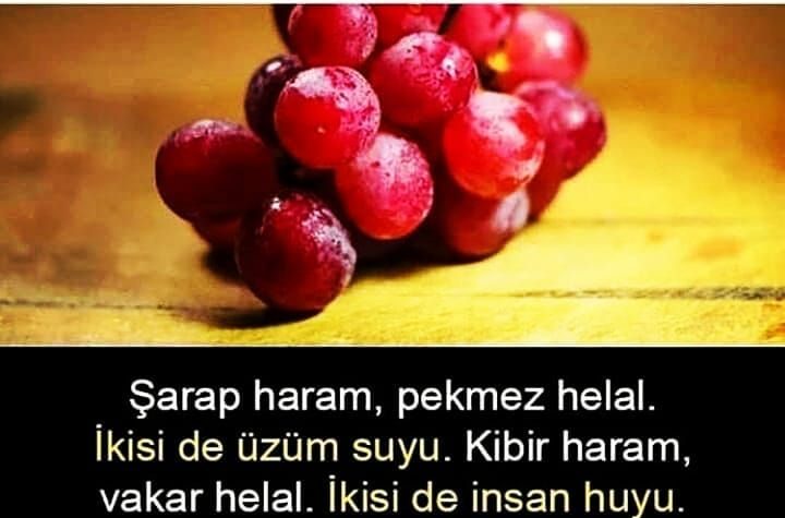 Şarap haram,pekmez helal. İkisi de üzüm suyu….