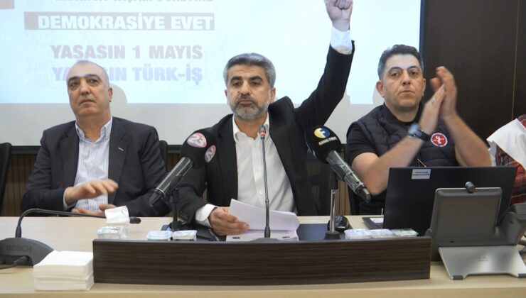 Türk-İş konfederasyonuna bağlı sendikalar 1 Mayıs Emek ve Dayanışma Günü nedeniyle bir araya geldi