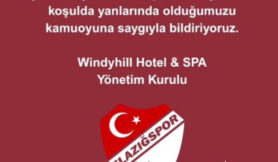 WİNDYHİLL OTEL’DEN ELAZIĞSPOR’A DESTEK