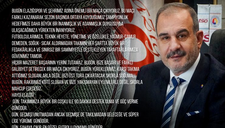 Başkan Alan: “Başaracağınıza İnanın ve Bu Maçı Alın”