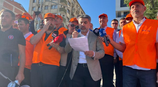 Sendikalar Elazığ’da eylem yaptı:’’Geçim derdi büyüdü. Bu teklif toplu sözleşme değil, bu teklif toplu oyalama takdiğidir.’’