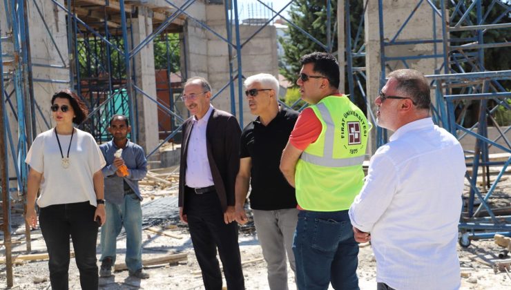 Rektör Prof. Dr. Fahrettin Göktaş, Merkezi Amfi İnşaatında İncelemelerde Bulundu