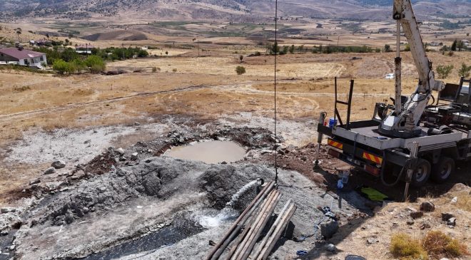Maden Kartaldere Köyü’nde yürütülen sondaj çalışmaları tamamlandı.