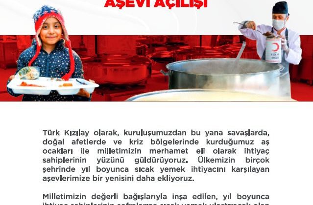 Elazığ’da Türk Kızılay Aşevi Açılıyor