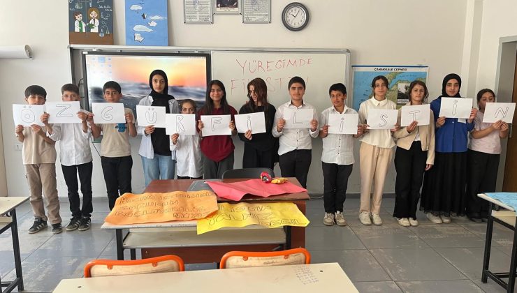 Arıcak’ta Okullardan Filistin’e Destek Mesajı