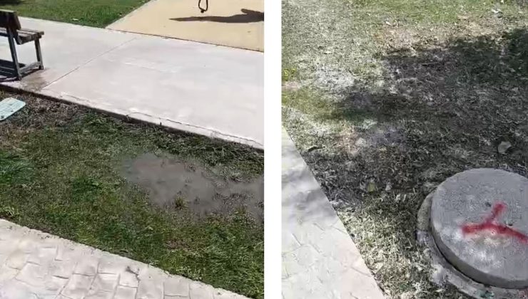 ABDULLAHPAŞA MAHALLESİNDE PATLAYAN LOGAR KAPAĞI SONRASI TEMİZLENMEYEN ÇİMLERE VATANDAŞ TEPKİ GÖSTERDİ