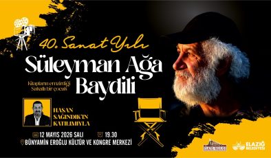 Süleyman Ağa Baydili’nin 40. sanat yılı, Elazığ Belediyesi’nin düzenleyeceği programda kutlanacak.