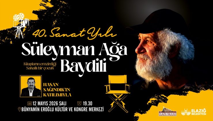 Süleyman Ağa Baydili’nin 40. sanat yılı, Elazığ Belediyesi’nin düzenleyeceği programda kutlanacak.