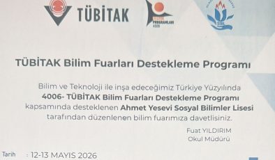 Ahmet Yesevi Sosyal Bilimler Lisesi’nde TÜBİTAK Bilim Fuarı Düzenlenecek