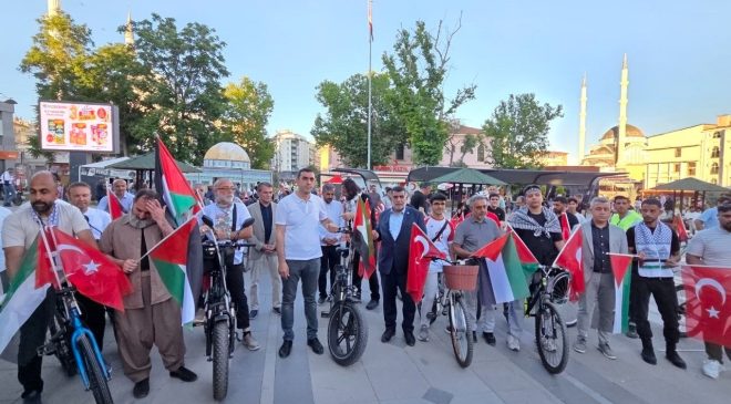 Elazığlılar Gazze için pedal çevirdi