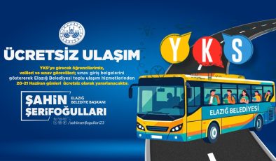 Elazığ Belediyesi, YKS için ücretsiz ulaşım desteği sunacak. 