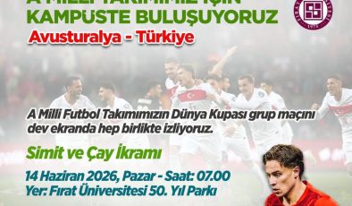 FIRAT ÜNİVERSİTESİNDE DEV EKRANDA MİLLİ HEYECAN