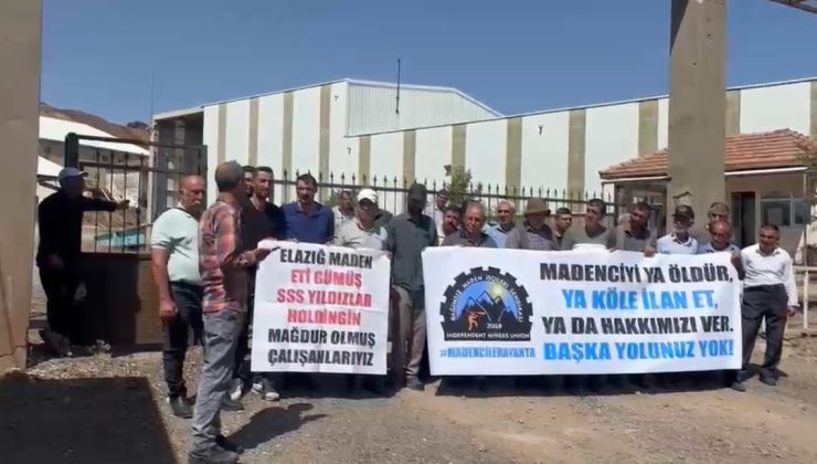 MADEN İLÇESİNDE MAAŞINI ALAMAYAN 176 İŞÇİ EYLEM YAPTI