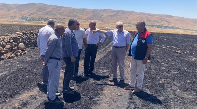 Karakoçan’da Yangından Etkilenen Tarım Arazileri Yerinde İncelendi