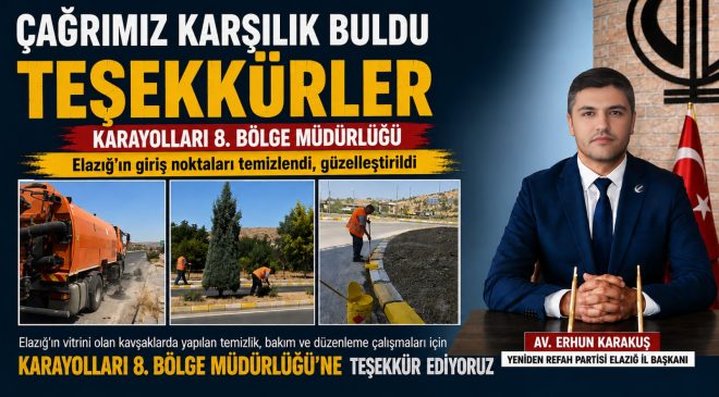 Yeniden Refah Partisi’nden Karayolları’na Teşekkür: “Çağrımız Karşılık Buldu