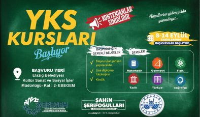 ELAZIĞ BELEDİYESİ’NDEN ÜCRETSİZ YKS KURSU