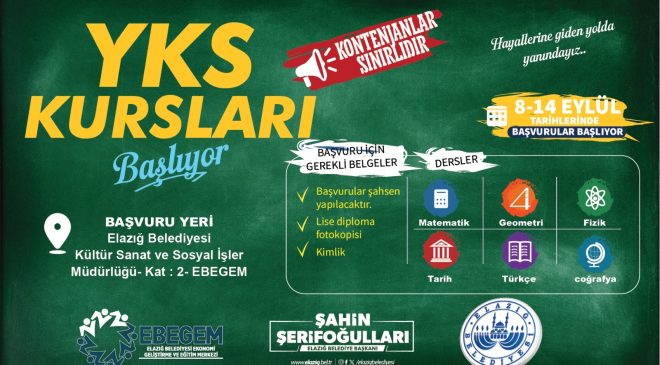 ELAZIĞ BELEDİYESİ’NDEN ÜCRETSİZ YKS KURSU