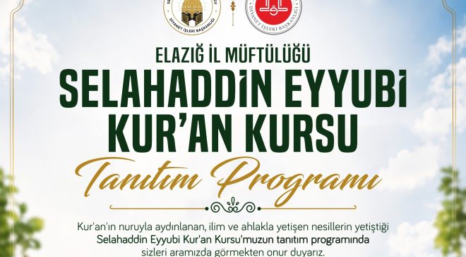 Selâhaddin Eyyûbî Kur’an Kursu öğrencilerinin başarıları ödüllendirilecek