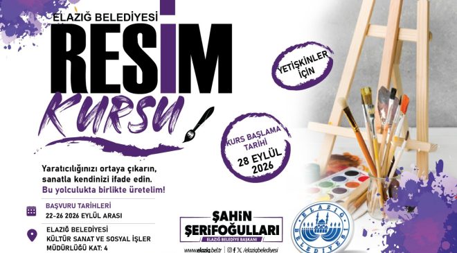 Elazığ Belediyesi tarafından ücretsiz olarak ney ve resim kursu düzenlenecek.