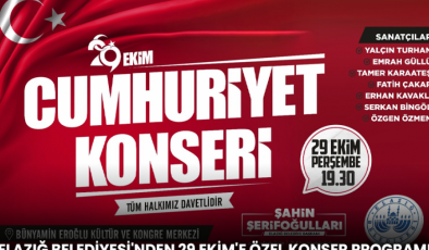 Elazığ Belediyesi’nden 29 Ekim’e Özel Konser Programı